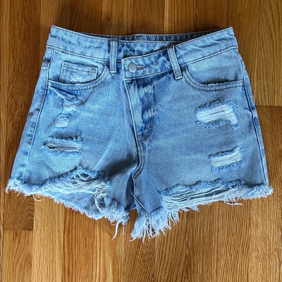 Altar'd State Pants - Altar'd State Light Blue Distressed Denim Cutoff Shorts